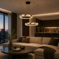 Natural Marble Dimmable LED Multi-Ring Chandelier