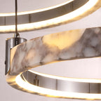 Natural Marble Dimmable LED Multi-Ring Chandelier