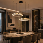 Natural Marble Dimmable LED Multi-Ring Chandelier