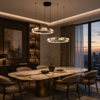 Natural Marble Dimmable LED Multi-Ring Chandelier