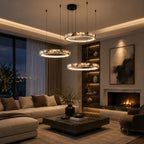 Natural Marble Dimmable LED Multi-Ring Chandelier
