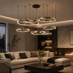 Natural Marble Dimmable LED Multi-Ring Chandelier