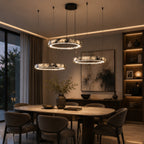 Natural Marble Dimmable LED Multi-Ring Chandelier