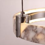 Natural Marble Dimmable LED Multi-Ring Chandelier