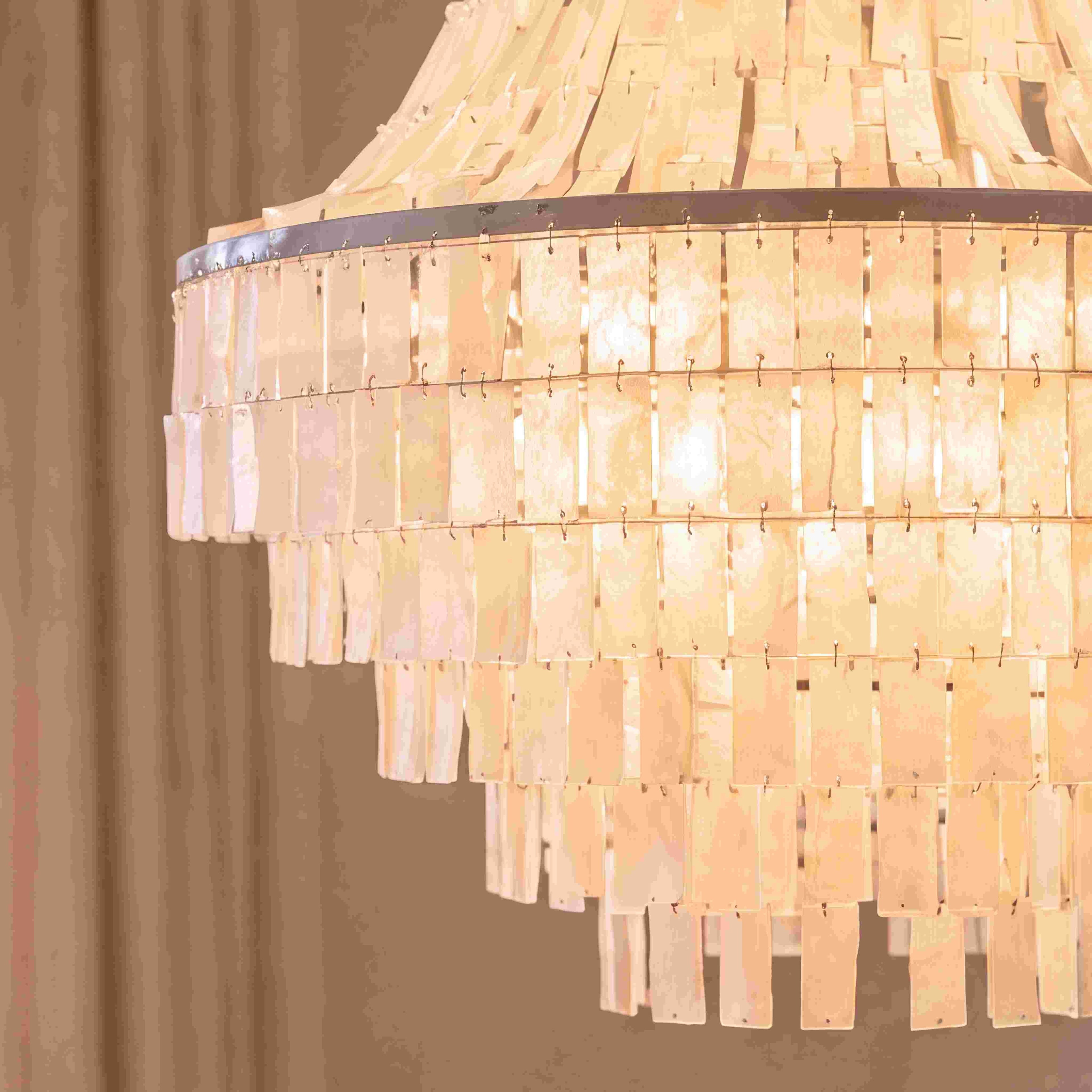 Natural Shell Tiered Chandelier (8-Bulb)