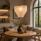 Natural Shell Tiered Pendant Chandelier (Adjustable)