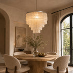 Natural Shell Tiered Pendant Chandelier (Adjustable)
