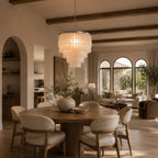 Natural Shell Tiered Pendant Chandelier (Adjustable)