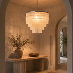 Natural Shell Tiered Pendant Chandelier (Adjustable)