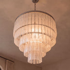 Natural Shell Tiered Pendant Chandelier (Adjustable)