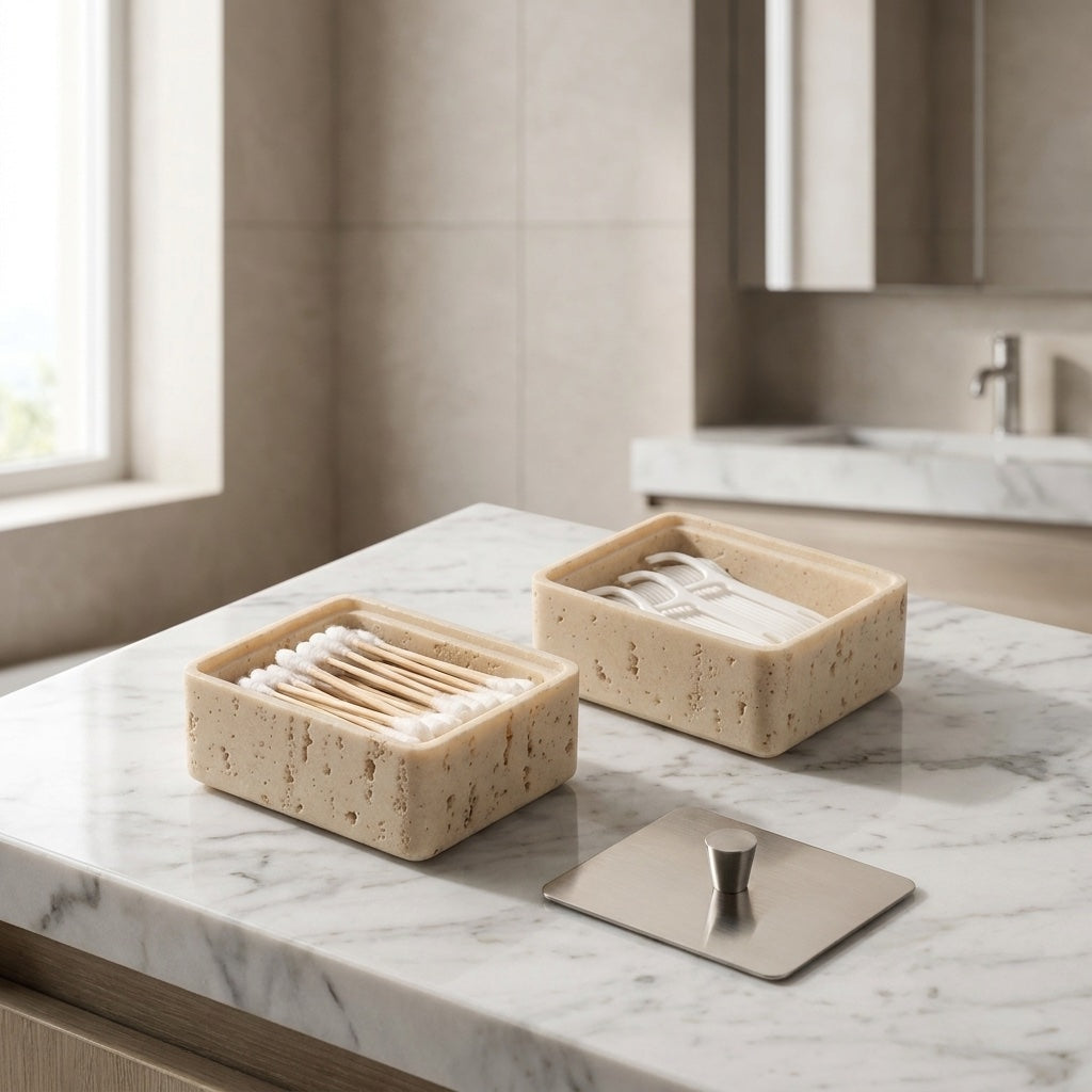 Natural Stone Retro-Inspired Jewelry Storage Case (Compact)
