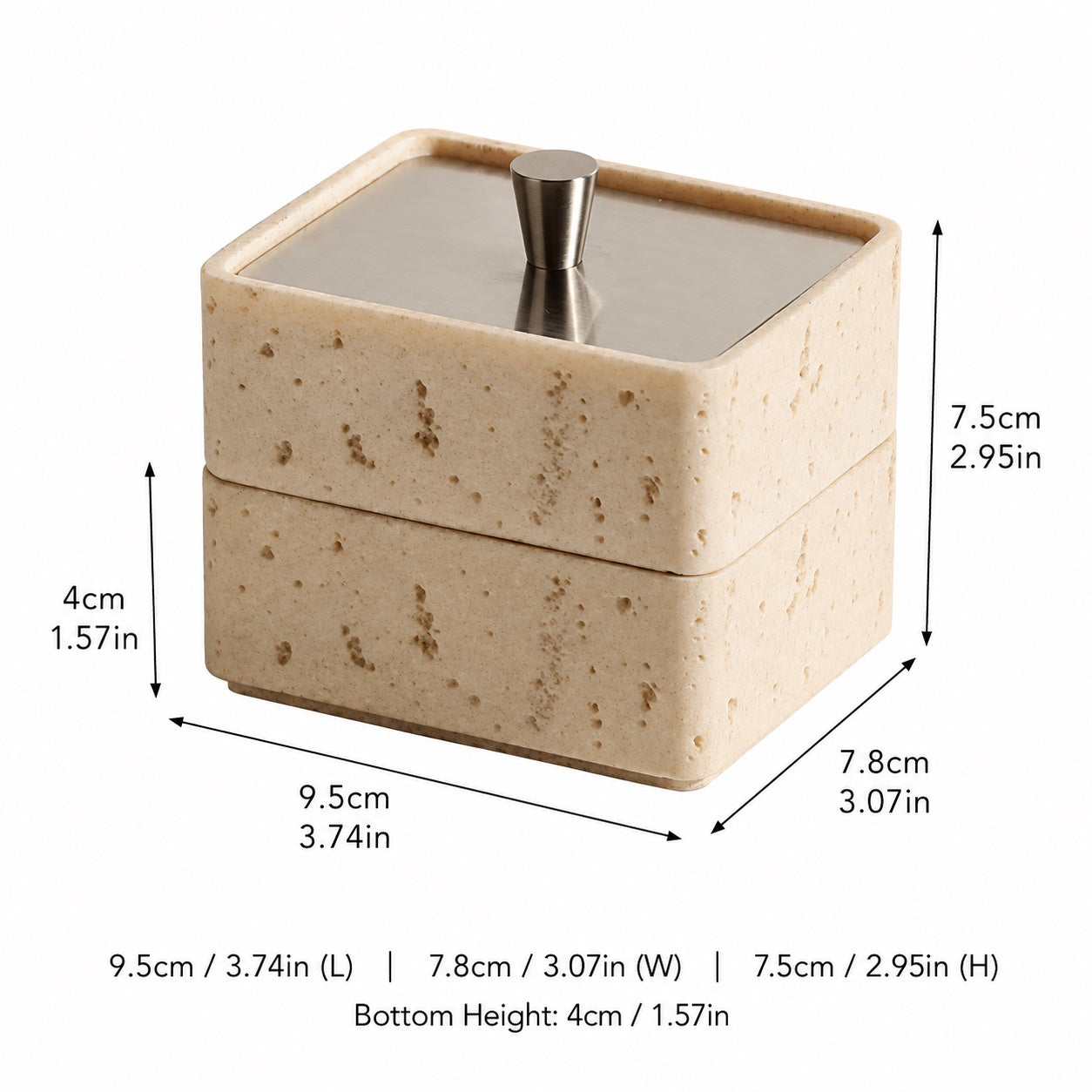 Natural Stone Retro-Inspired Jewelry Storage Case (Compact)