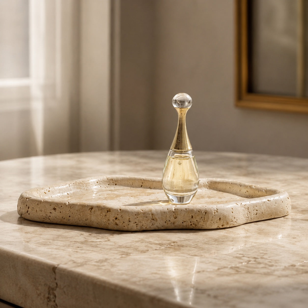 Natural Travertine Cloud-Shaped Jewelry Tray