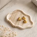 Natural Travertine Cloud-Shaped Jewelry Tray