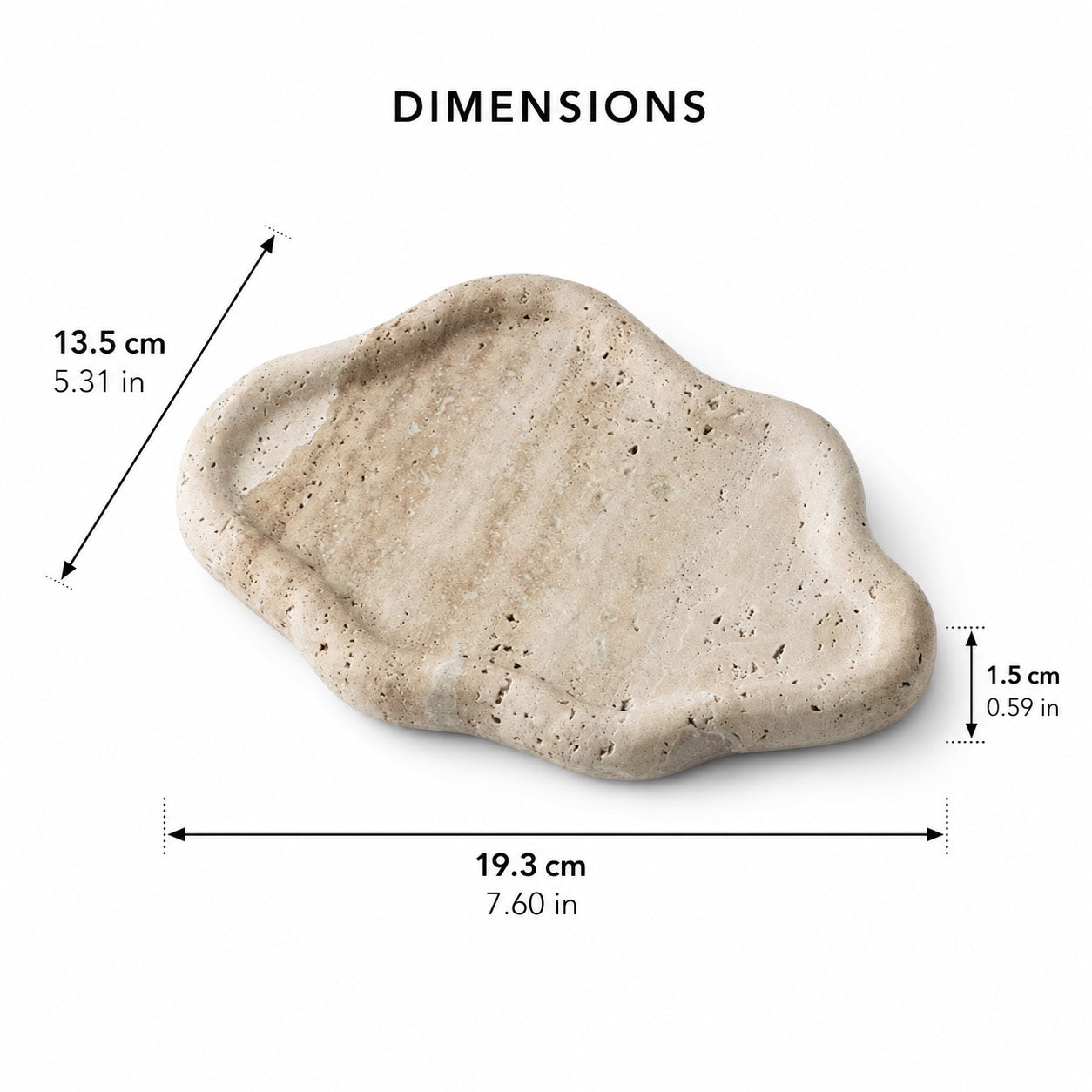 Natural Travertine Cloud-Shaped Jewelry Tray