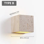 Natural Travertine Up-Down LED Wall Sconce (IP65 Waterproof)