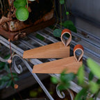 Natural Wood Door Stopper (Polished Metal Top & Anti-Slip Base)