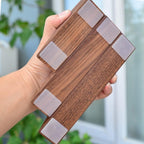 Natural Wood Door Stopper (Polished Metal Top & Anti-Slip Base)