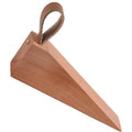 Natural Wood Door Stopper (Polished Metal Top & Anti-Slip Base)