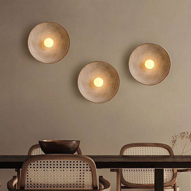 Natural Wood Soft LED Wall Sconce (E27 Base)