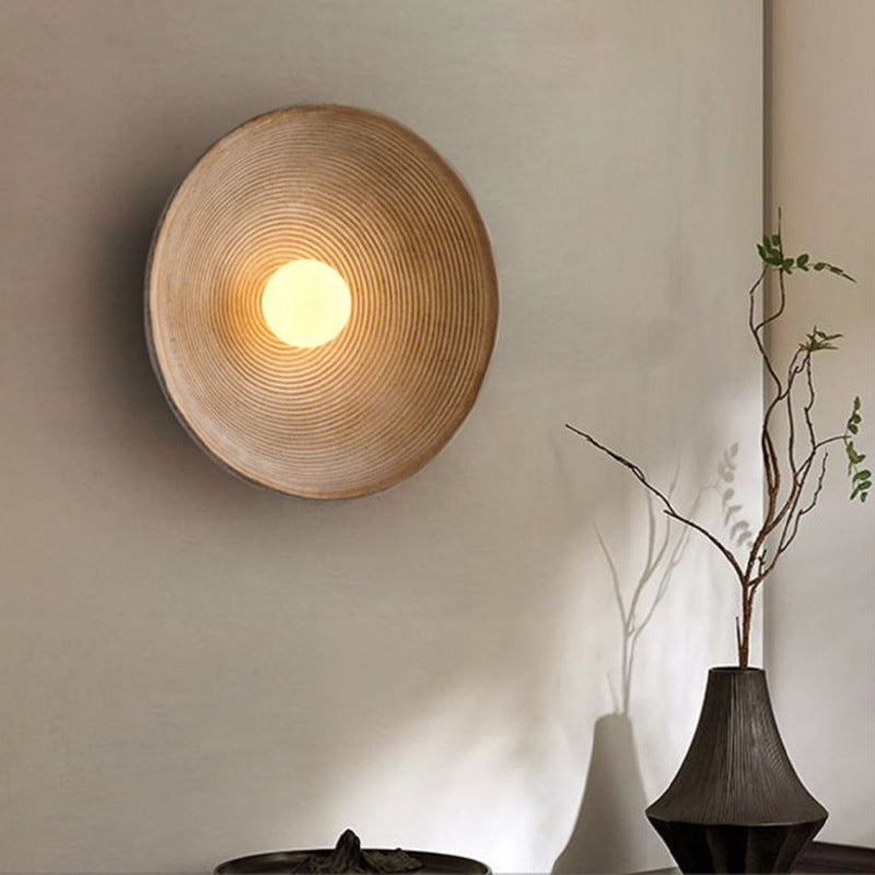 Natural Wood Soft LED Wall Sconce (E27 Base)