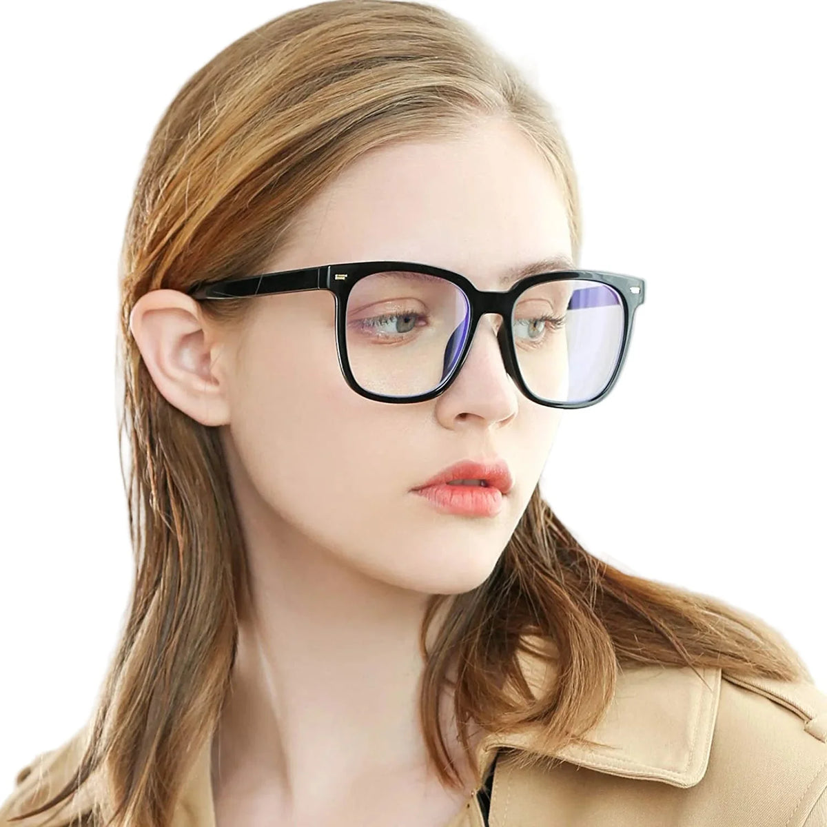Nearsighted Glasses Oversized Square Anti-Blue Light
