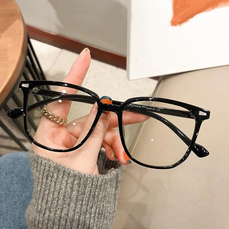 Nearsighted Glasses Oversized Square Anti-Blue Light