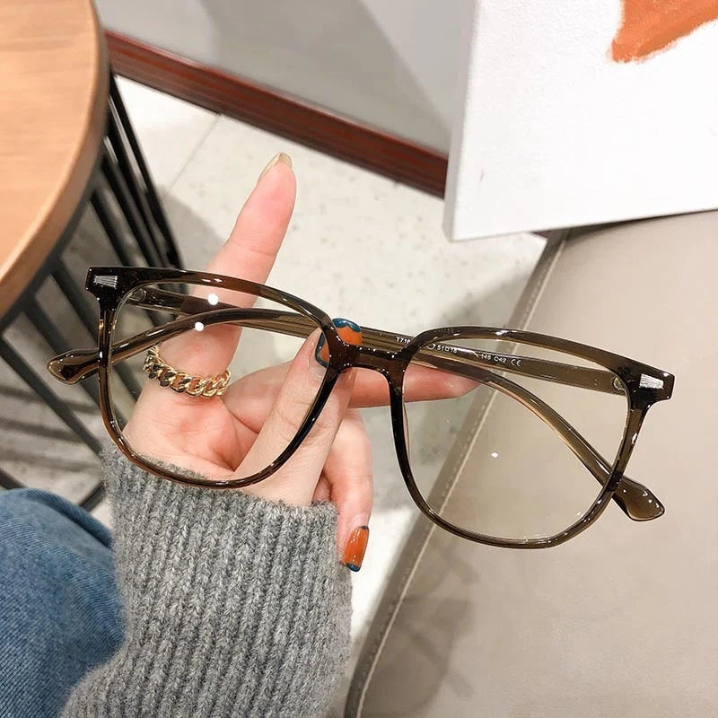 Nearsighted Glasses Oversized Square Anti-Blue Light