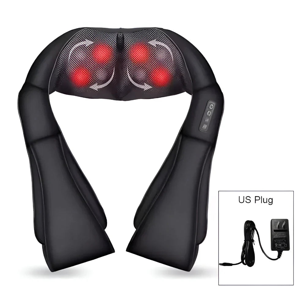 Neck & Back Massager Shiatsu Heat Wraparound Straps