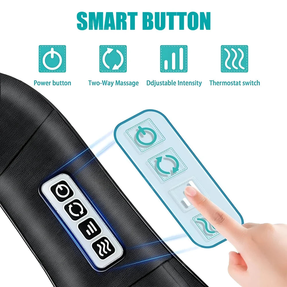 Neck & Back Massager Shiatsu Heat Wraparound Straps