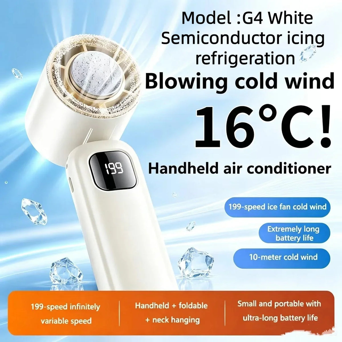 Neck Fan 8000mAh USB Rechargeable Silent