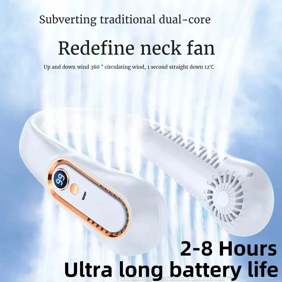 Neck Fan 8000mAh USB Rechargeable Silent