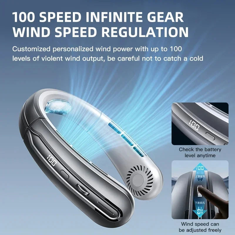 Neck Fan 8000mAh USB Rechargeable Silent