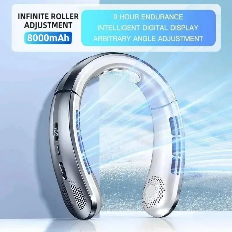 Neck Fan 8000mAh USB Rechargeable Silent