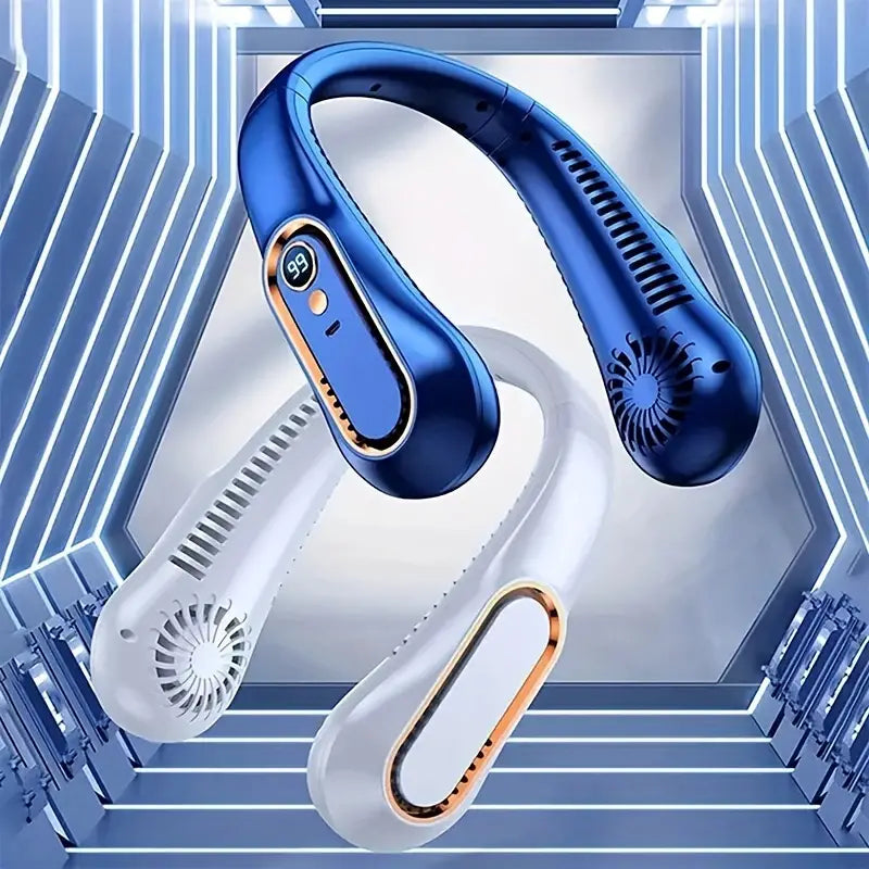 Neck Fan Bladeless Dual-Motor Silicone Neckband