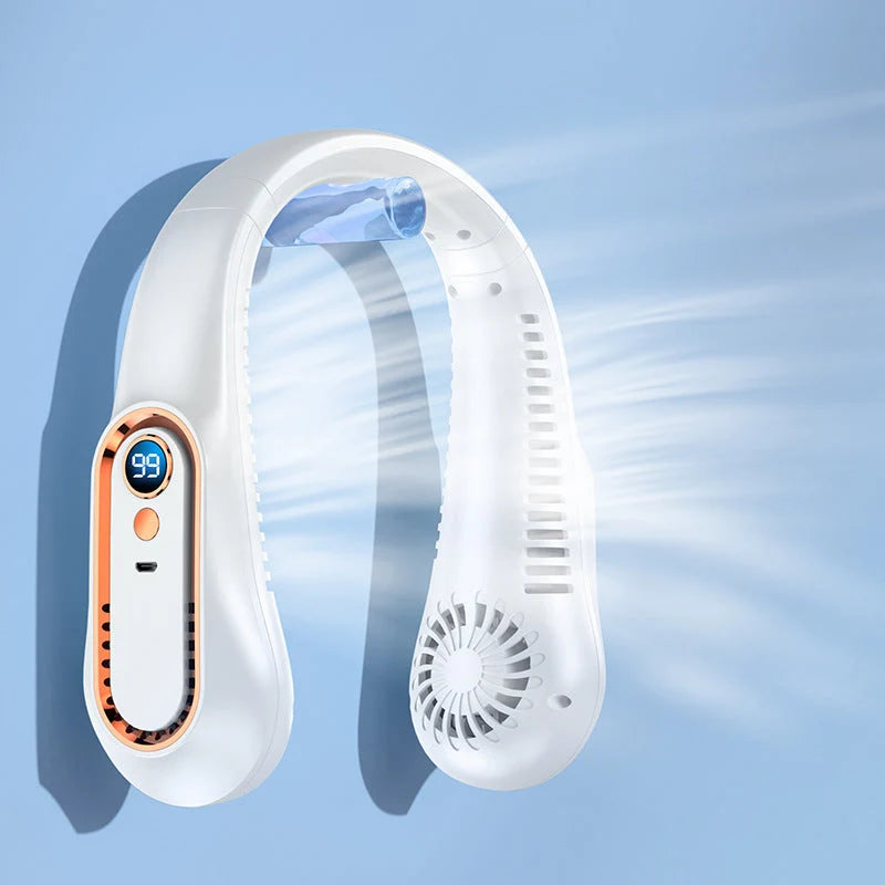 Neck Fan Handsfree Digital Display USB Rechargeable