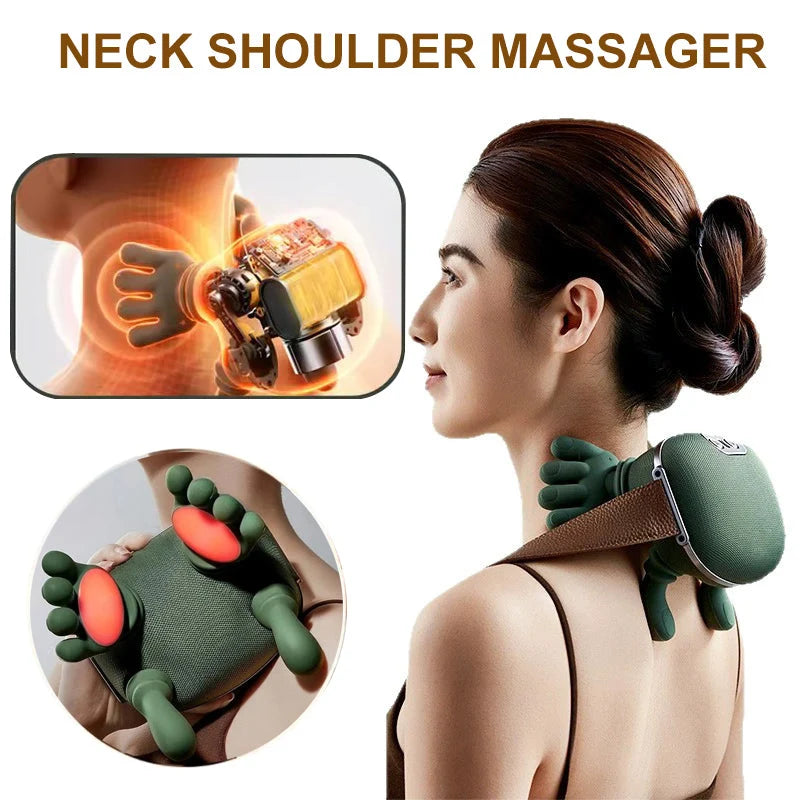 Neck Massager 4D Kneading Adjustable Heat Wireless Rechargeable