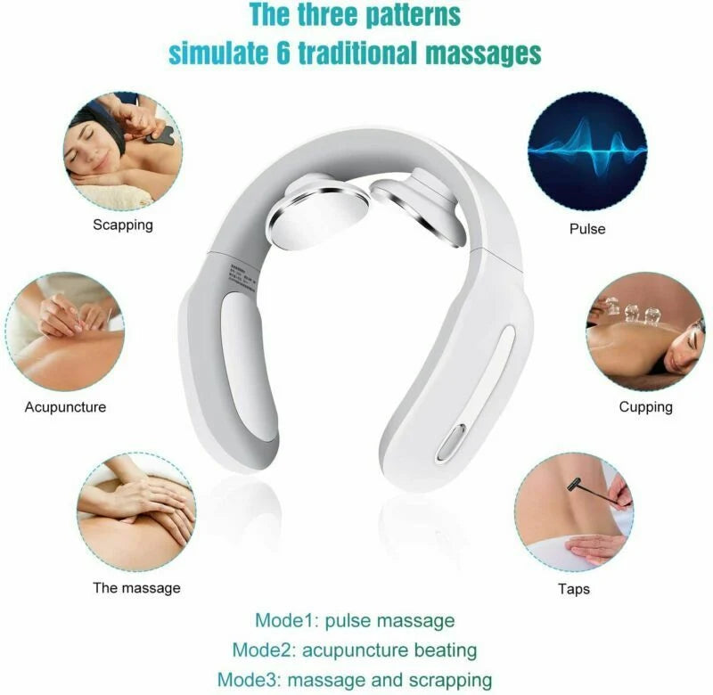 Neck Massager Pulse & Heat Cordless Rechargeable
