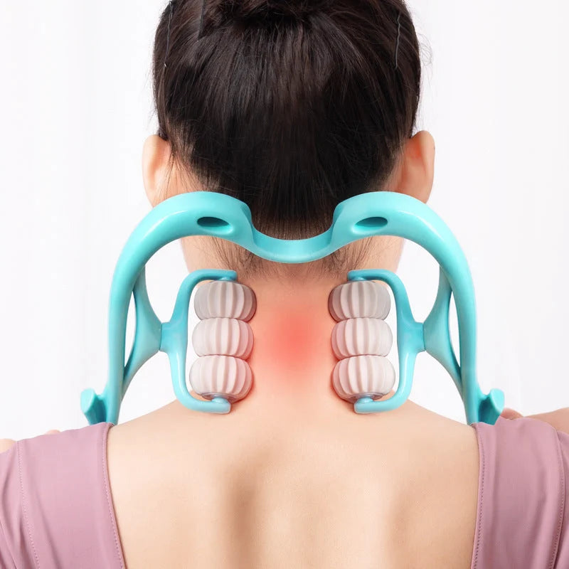 Neck Massager Six-Roller Deep-Tissue Removable Balls