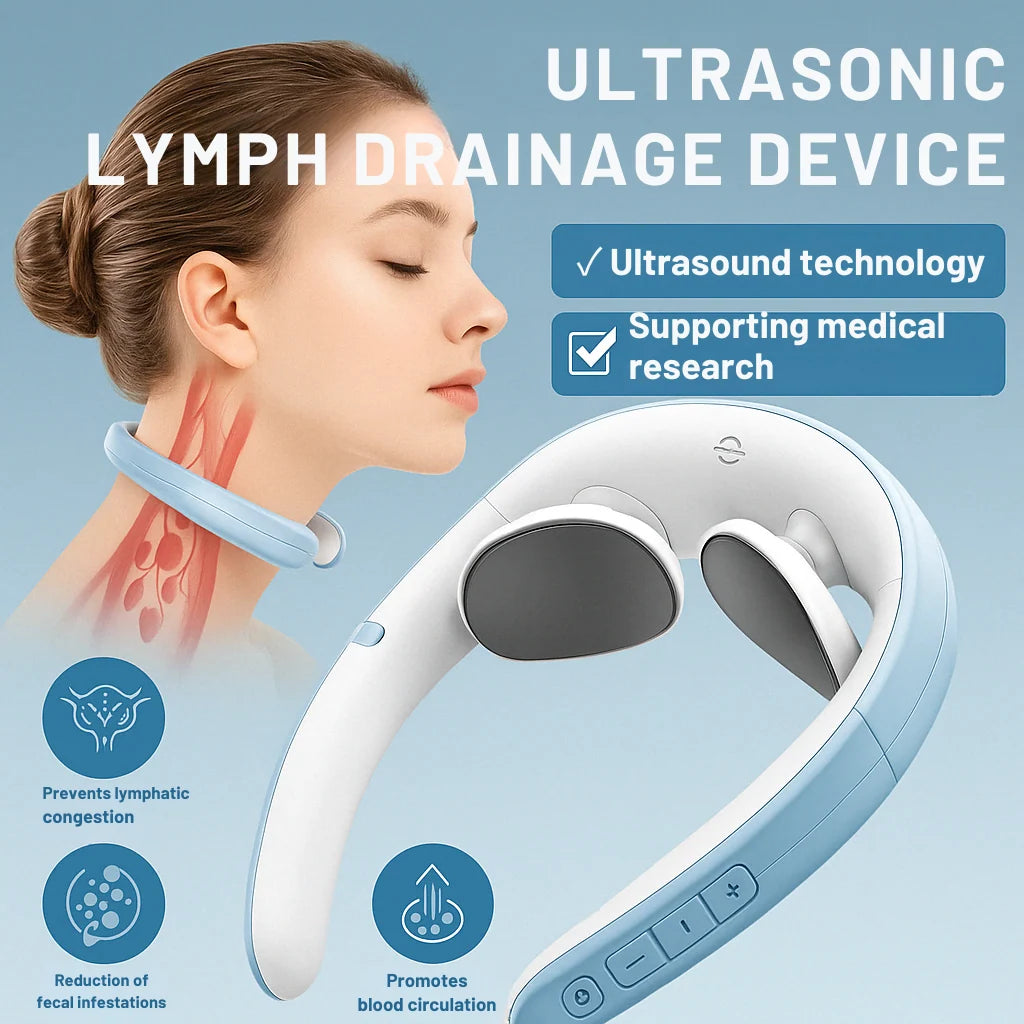Neck Massager Wireless Rechargeable Heat & Vibration Contoured Collar