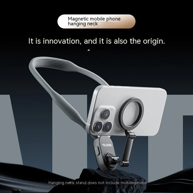 Neck Phone Mount Magnetic Quick-Release Silicone Comfort Strap