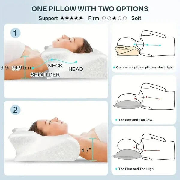 Neck Pillow Ergonomic Butterfly Memory Foam Cooling Cover