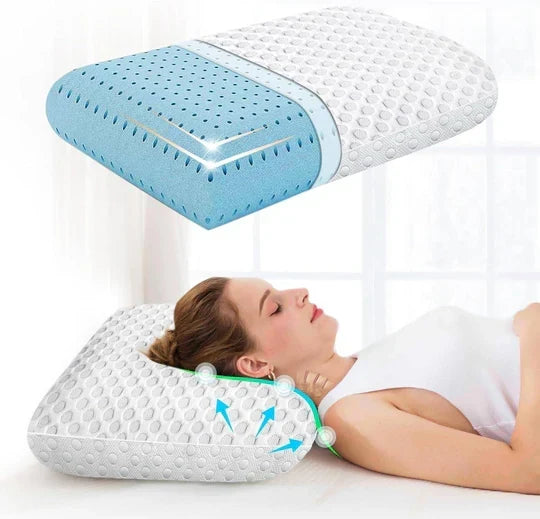 Neck Pillow Gel-Infused Memory Foam Cooling & Contouring Support