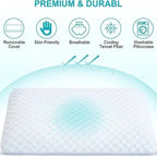 Neck Pillow Gel-Infused Memory Foam Cooling & Contouring Support