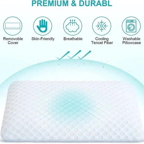 Neck Pillow Gel-Infused Memory Foam Cooling & Contouring Support
