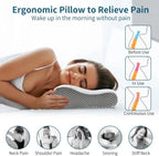 Neck Pillow Wave-Shaped Memory Foam & Breathable Cover
