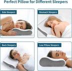 Neck Pillow Wave-Shaped Memory Foam & Breathable Cover