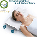 Neck Pillow Wave-Shaped Memory Foam & Breathable Cover
