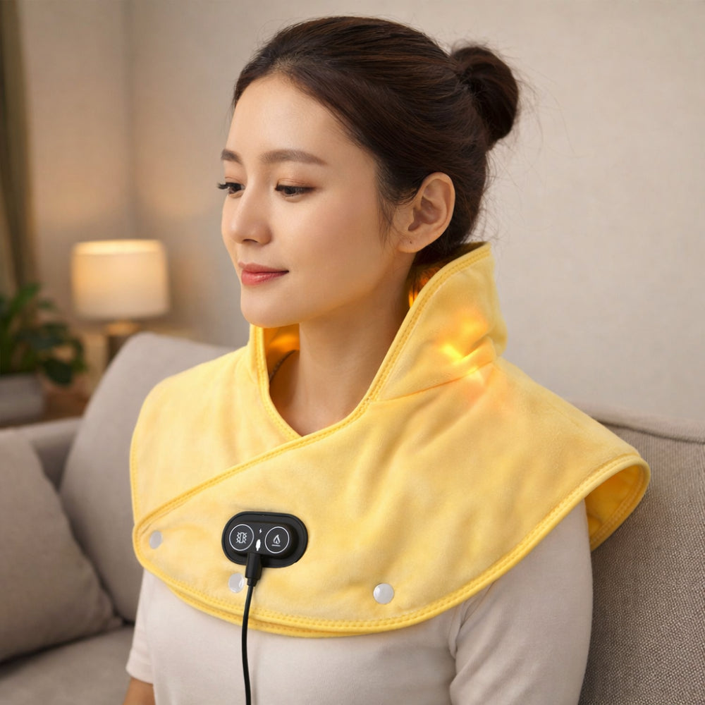 Neck & Shoulder Heating Pad Heat & Vibration USB