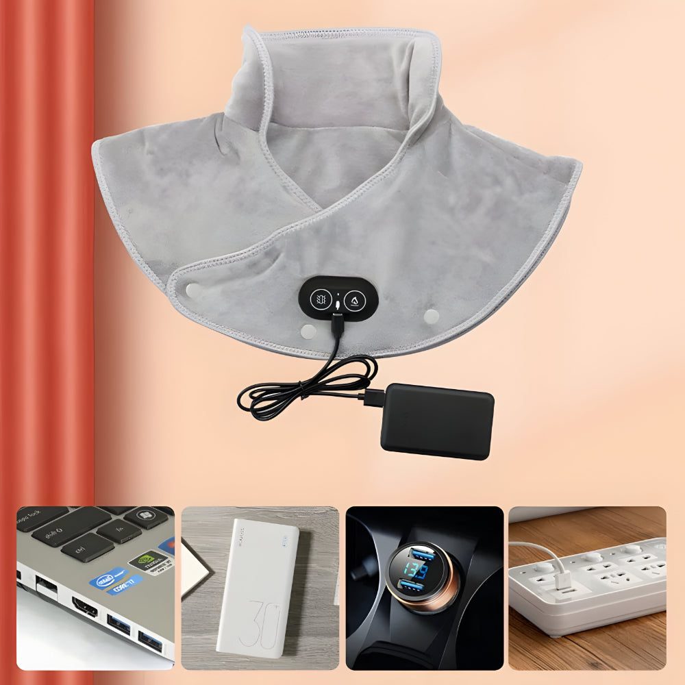 Neck & Shoulder Heating Pad Heat & Vibration USB